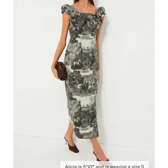 Tuckernuck Middleburg Toile Suze Size Small Dress Black and...